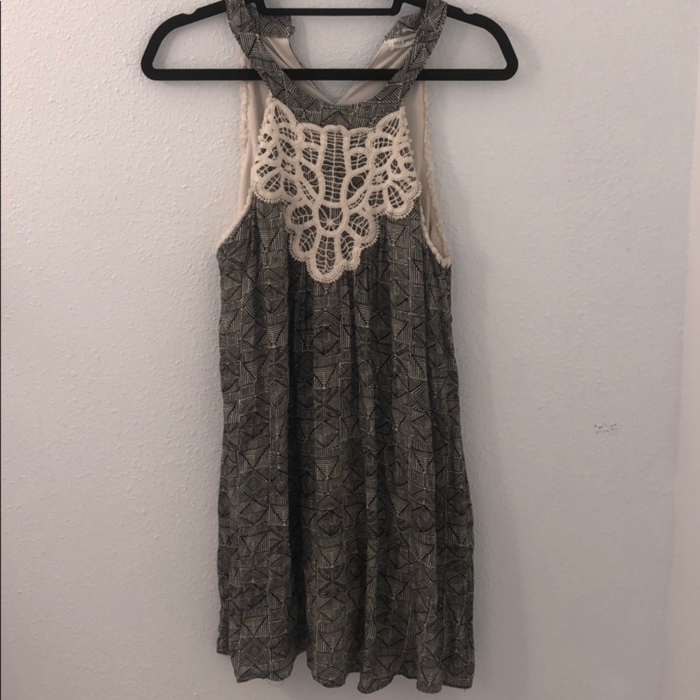 Black and White pattern knee length dress